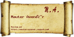 Mauter Avenár névjegykártya
